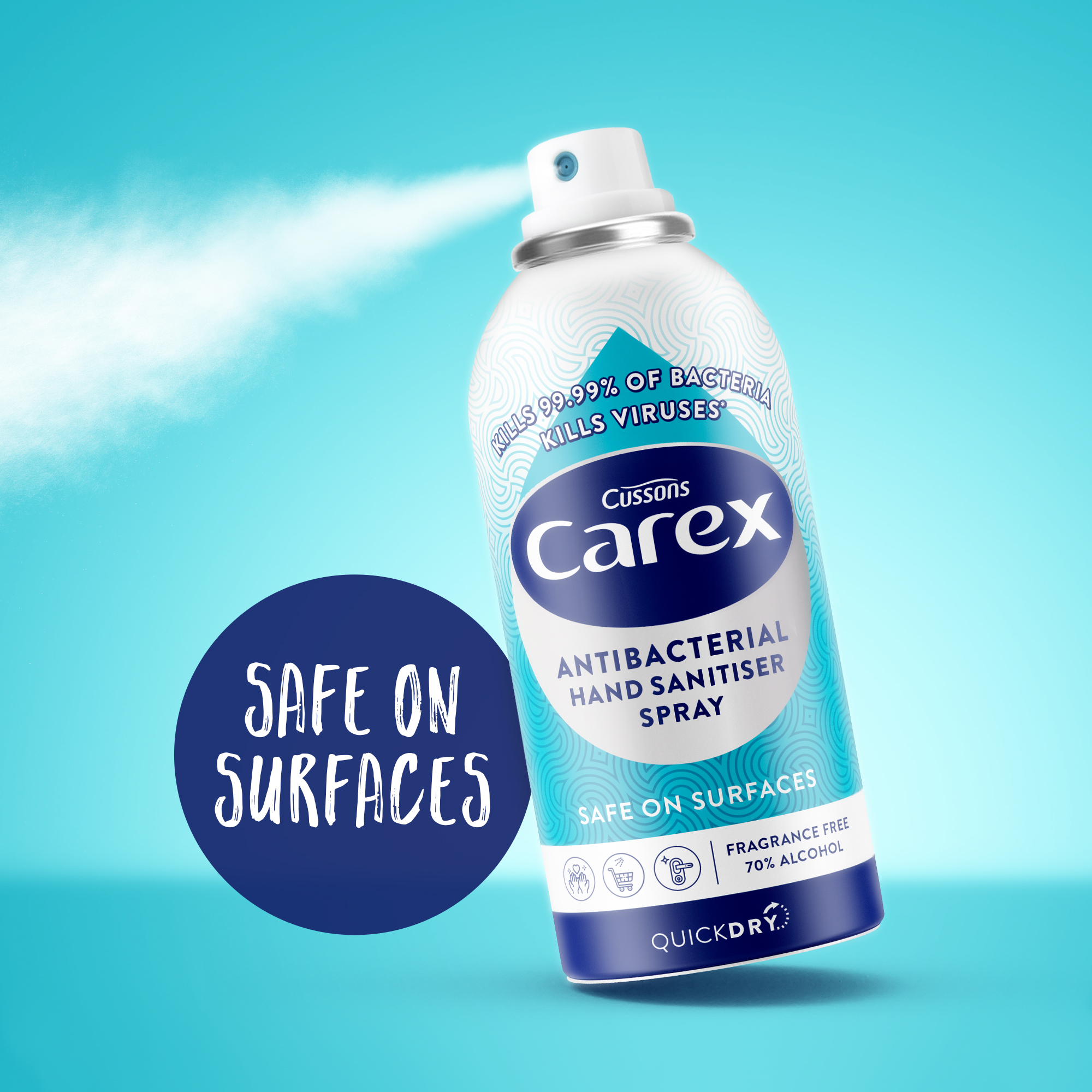 Carex Antibacterial Hand & Surface Sanitiser Spray 100ml Carex