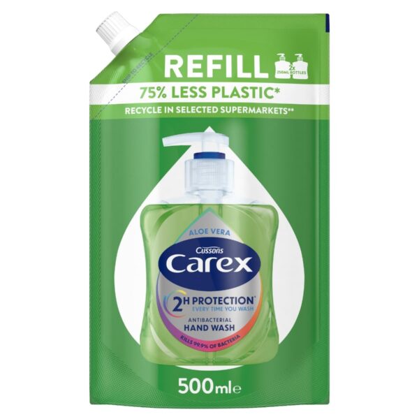 Carex Aloe Vera Antibacterial Hand Wash Refill 500ml