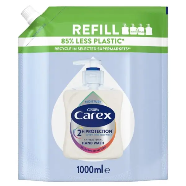 Carex Moisture Antibacterial Hand Wash Refill 1000ml and 1250ml